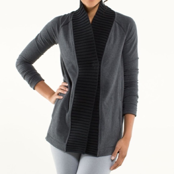 lululemon athletica Sweaters - Lululemon Bliss Break Wrap Heathered Black Grey